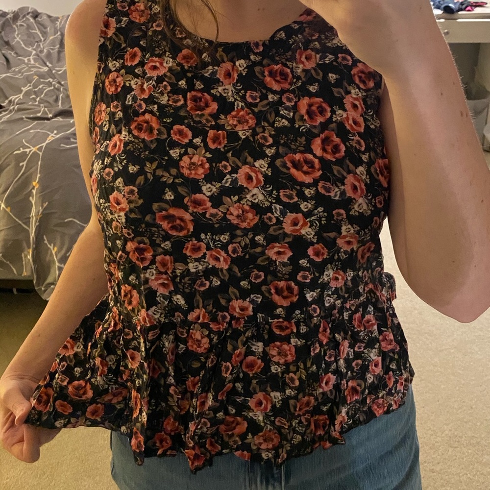 Peplum floral tank